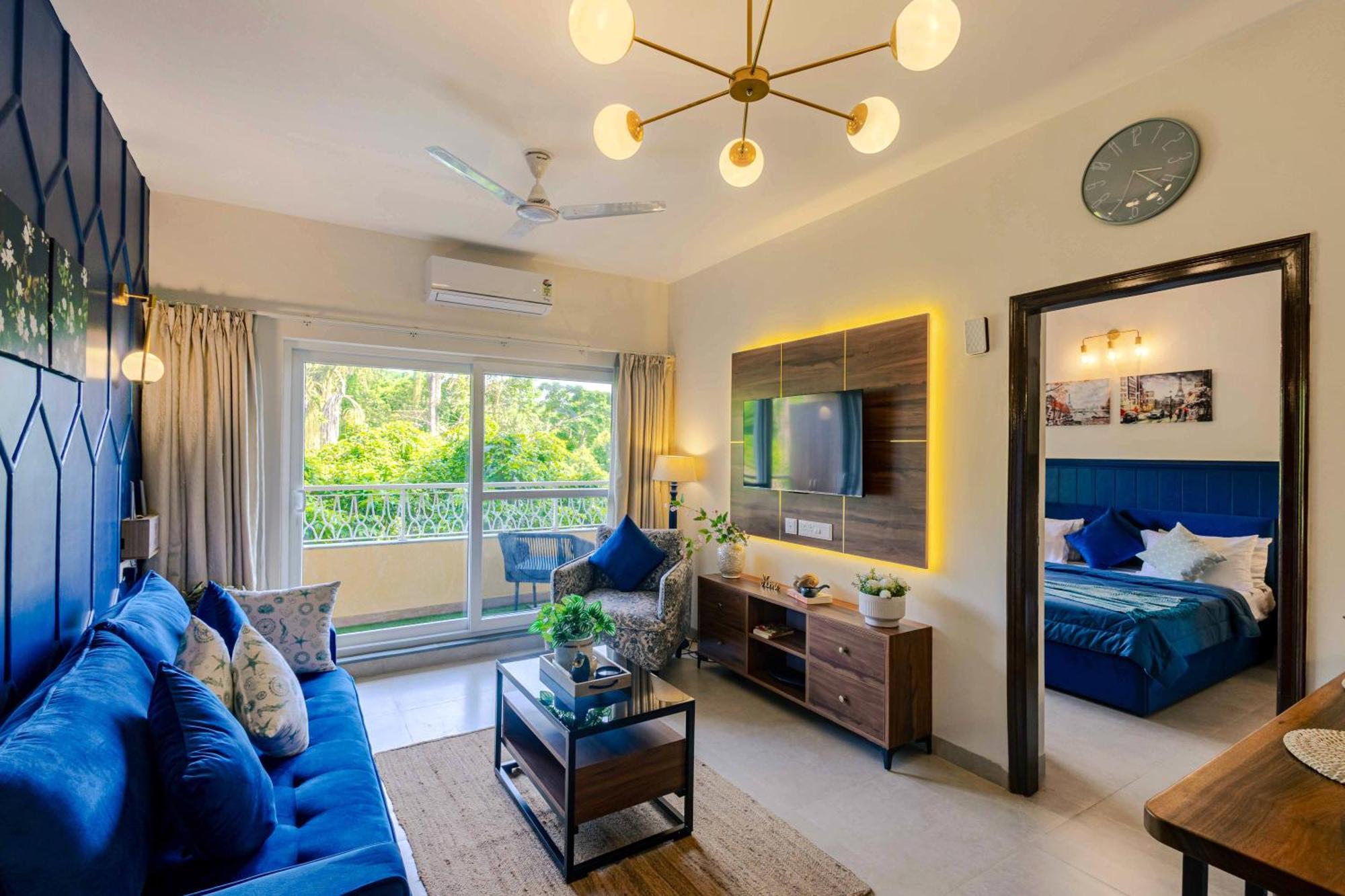 Alaya Stays 1 Bhk With Balcony & Pool - Veera Marina カンドリム エクステリア 写真